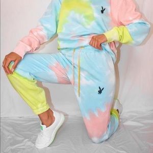 Missguided X Playboy Pastel Tie Dye Joggers